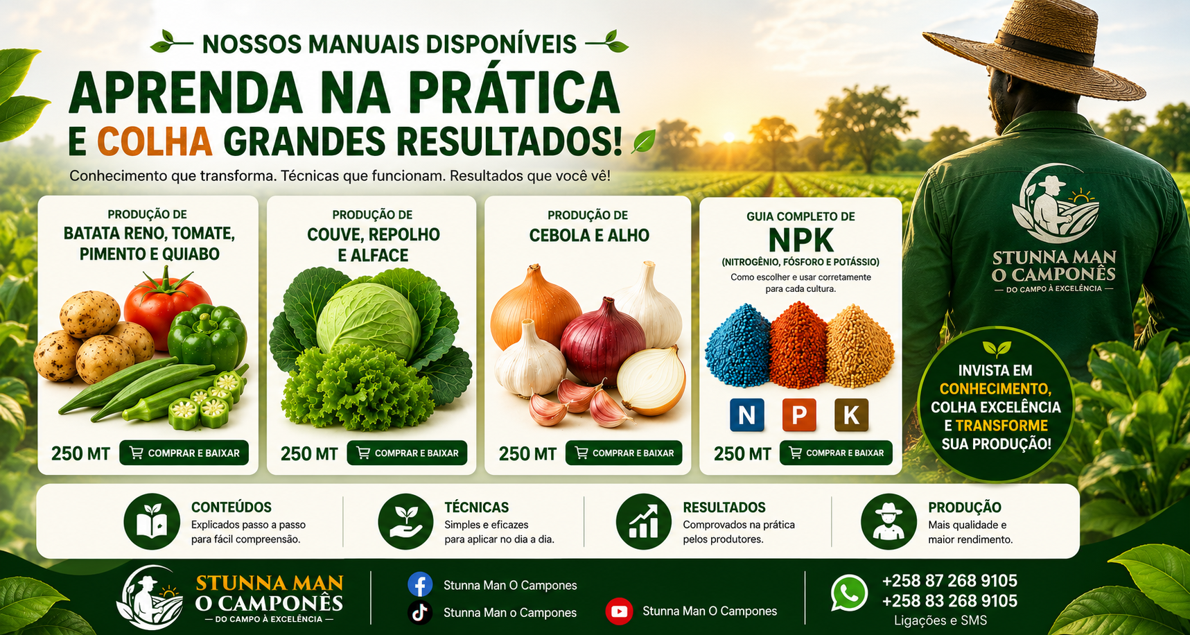 Stunna Man O Camponês — manuais de produção agrícola e Guia Completo de NPK