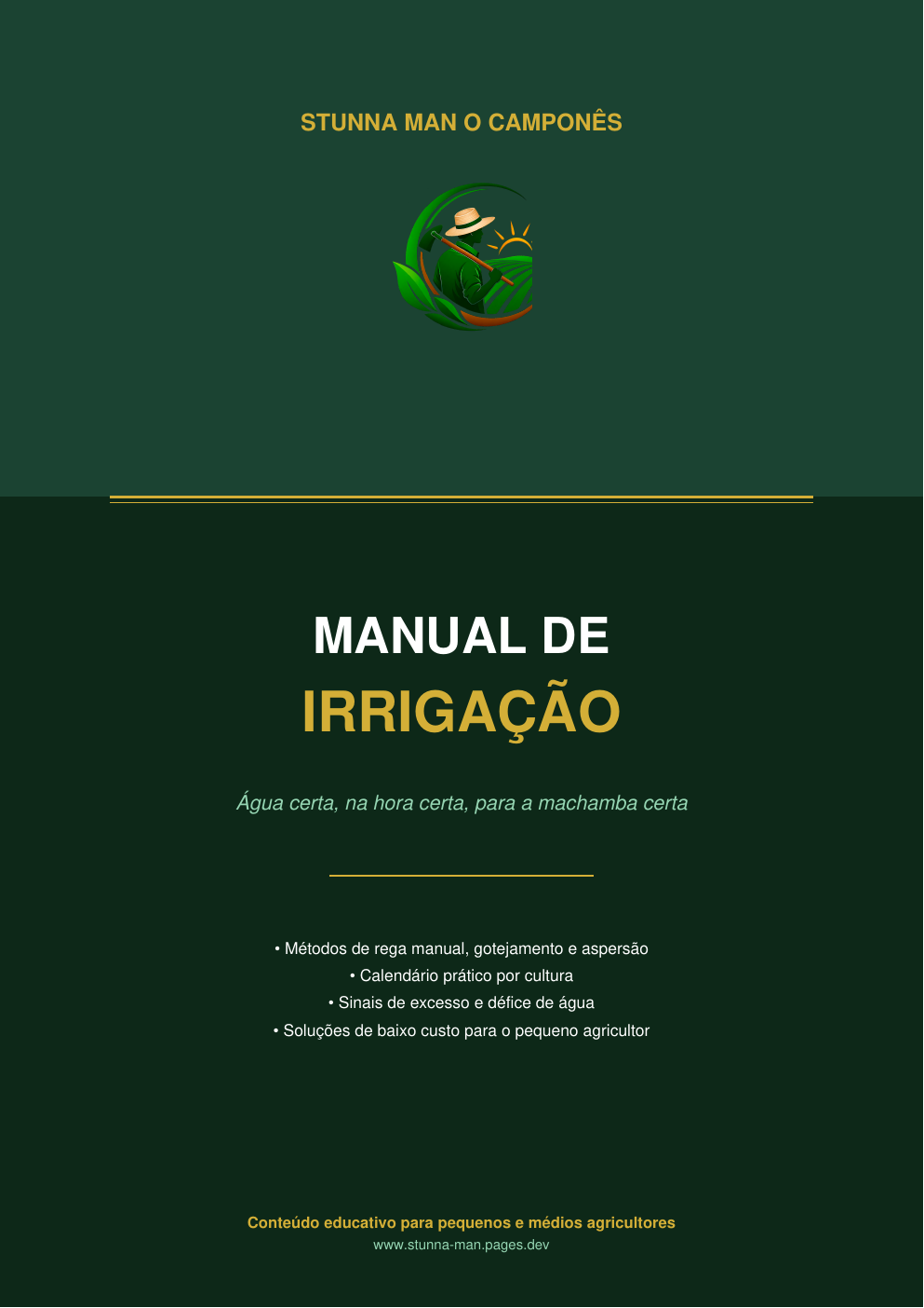Capa do Manual de Irrigação